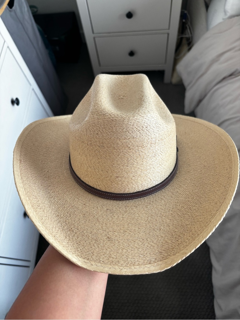 Kids Straw Cowboy Hat with Brown Band - Tan